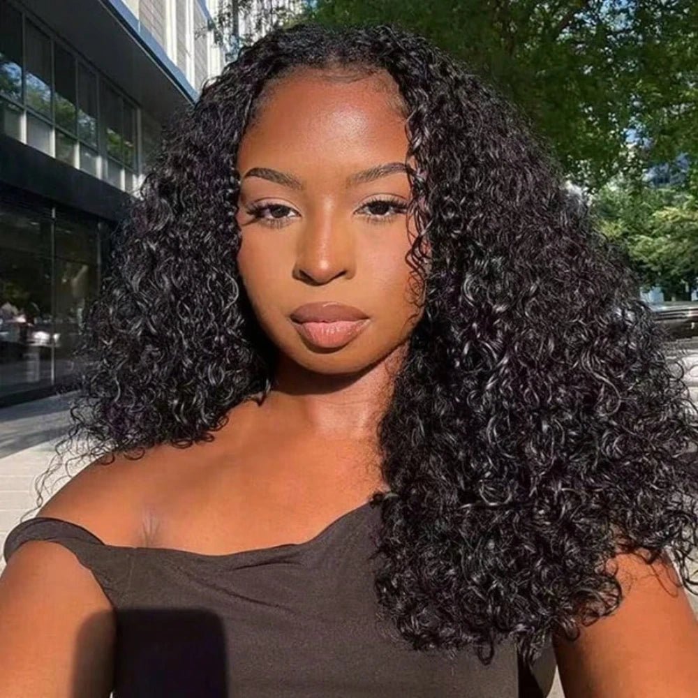 Drawstring Jerry Curly 3-in-1 Half Wig