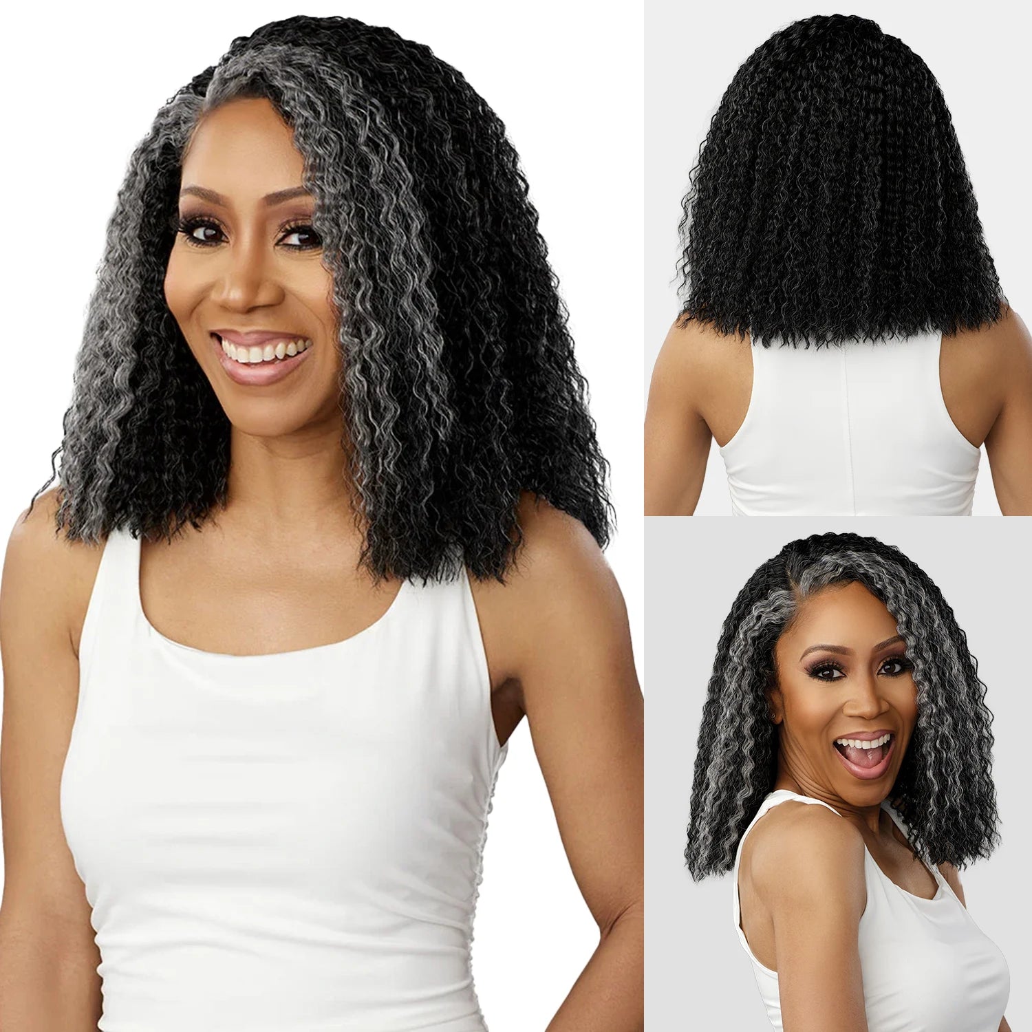 Sensationnel Dashly HD Lace Front Wig Salt N Pepper SP Unit 4 - Lightweight Design, Soft Texture, Effortless Styling, Synthetic