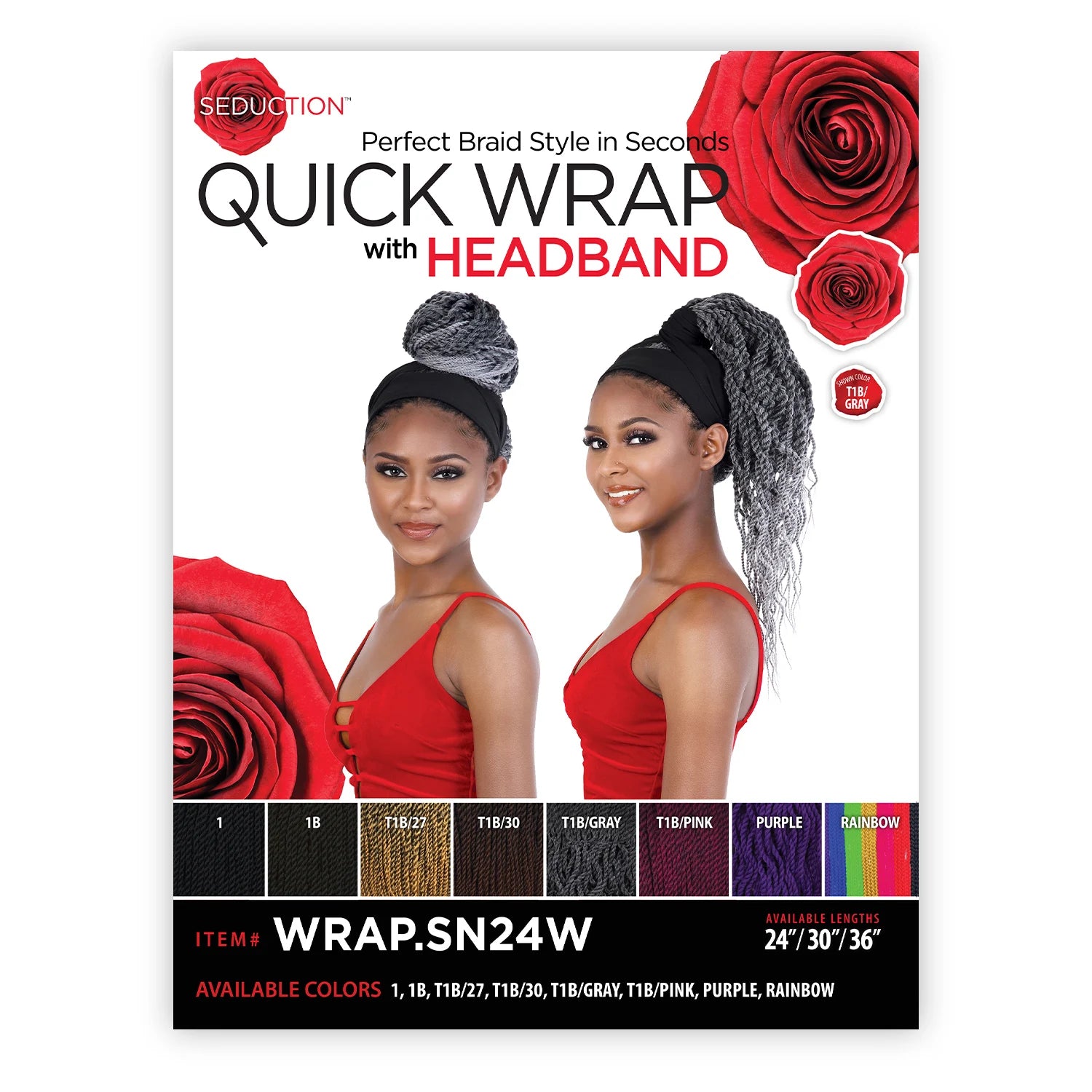 Motown Tress Synthetic Seduction Quick Wrap con diadema Peluca WRAP.SN24W Senegal Twist Wavy 24"