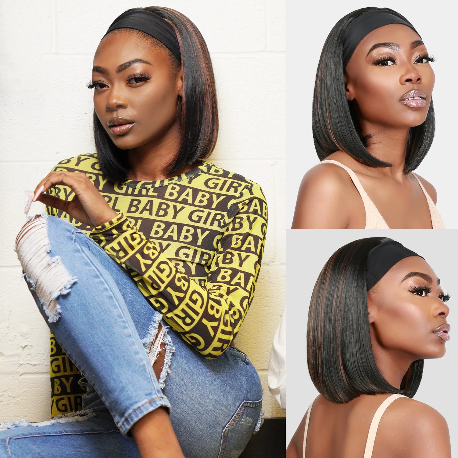 Studio Cut by Pros Glueless None Lace Headband Synthetic Wig HBW001