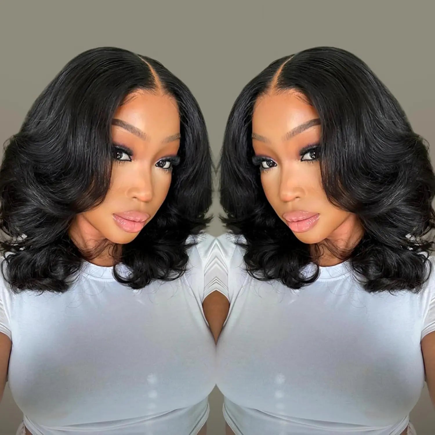 Peluca Bob de cabello humano, frontal de encaje 13x4, peluca frontal de encaje HD con ondas corporales, cabello humano pre-arrancado 99J, 4/27 y pelucas naturales para mujeres