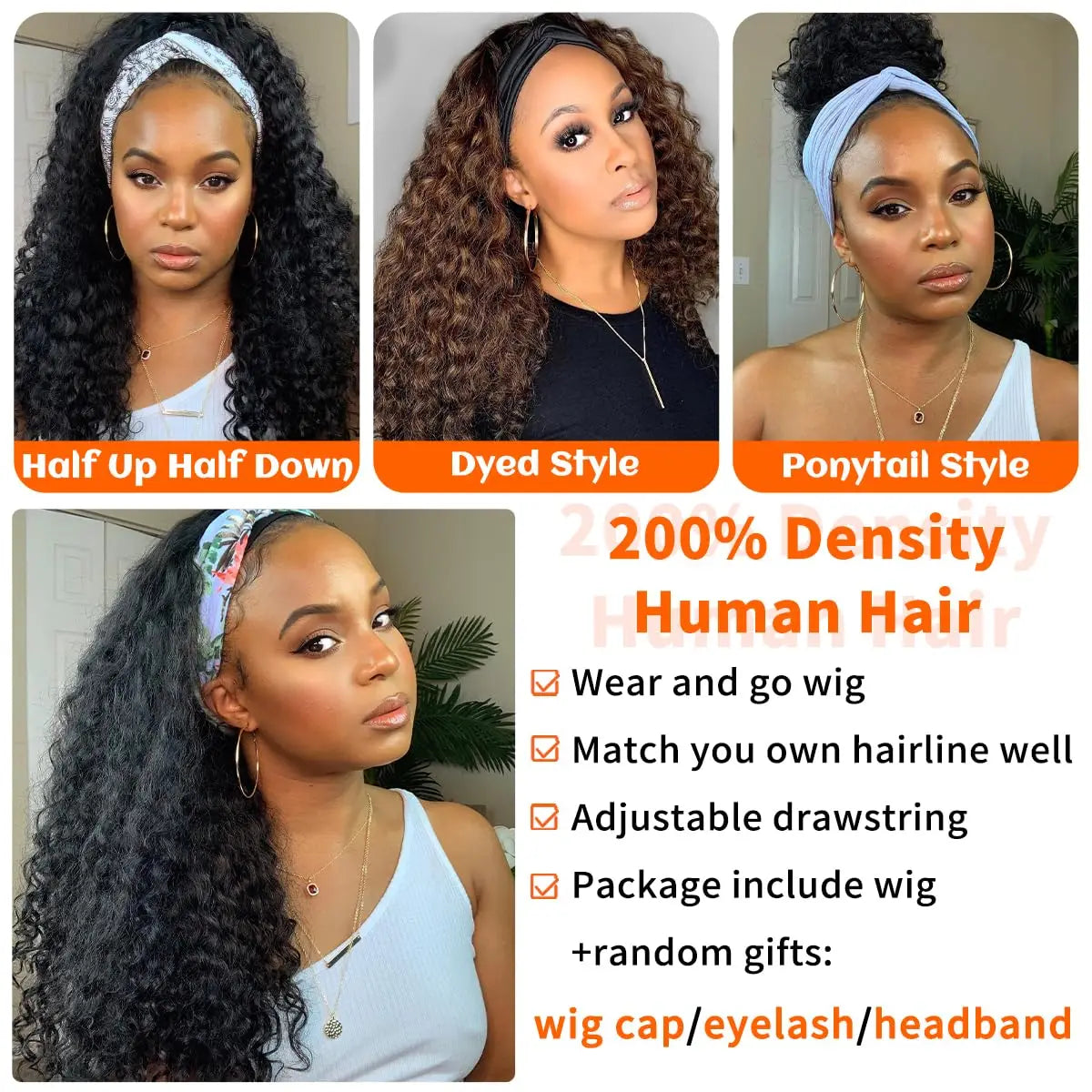 Deep Wave Headband Wig