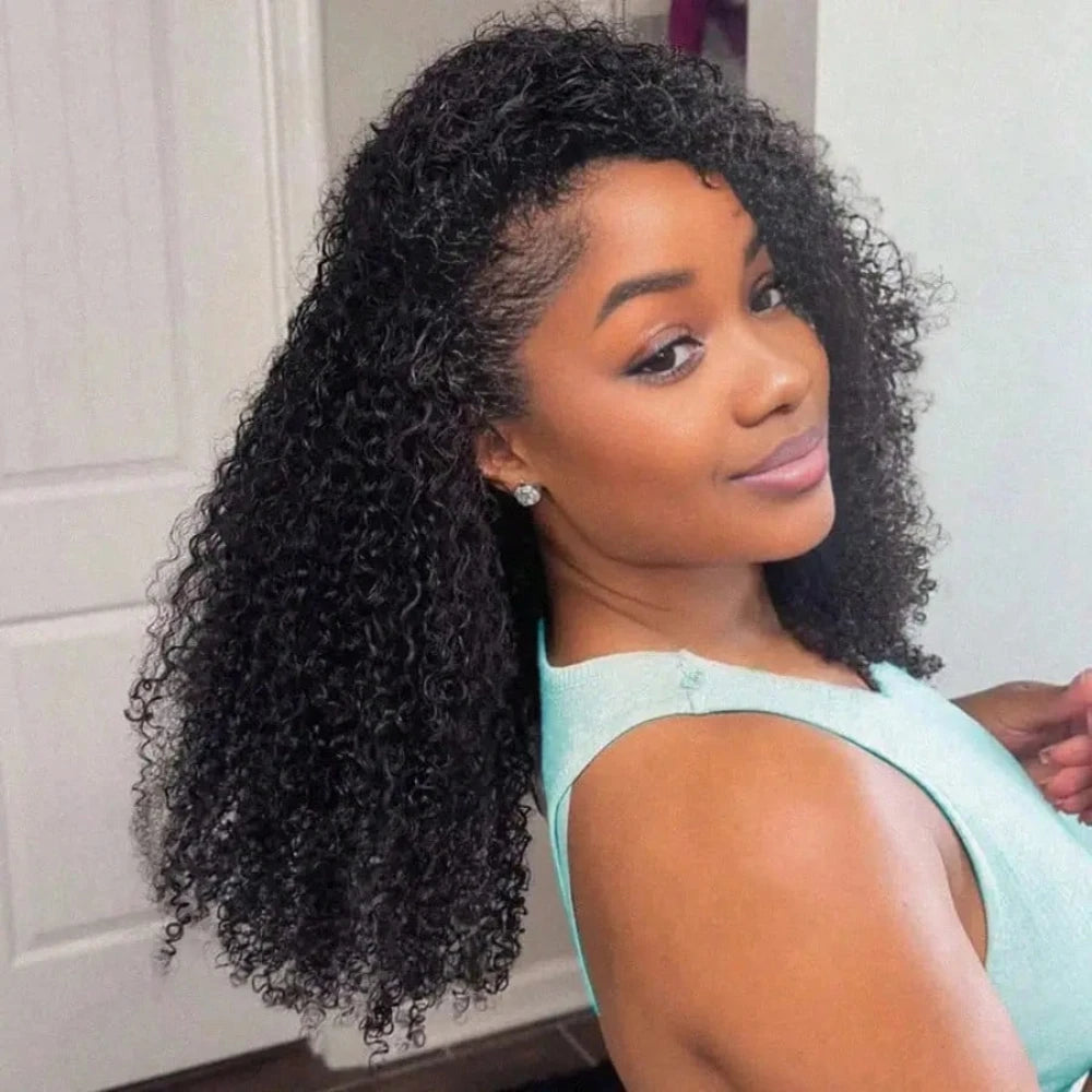 Drawstring Jerry Curly 3-in-1 Half Wig