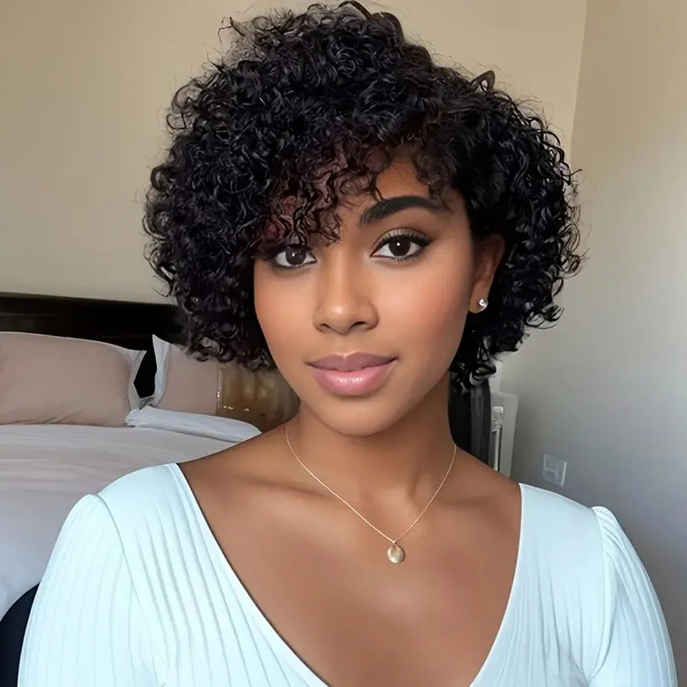 13x4 Transparent Lace Curly Pixie Wig