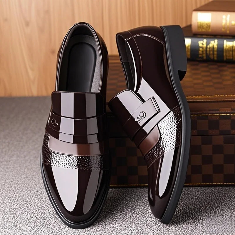 Luxury Mens Leather Shoes Retro Carved Lace-up Brogue Oxford Wedding Men Dress Shoes Male Formal Business Gentleman Office Shoes
