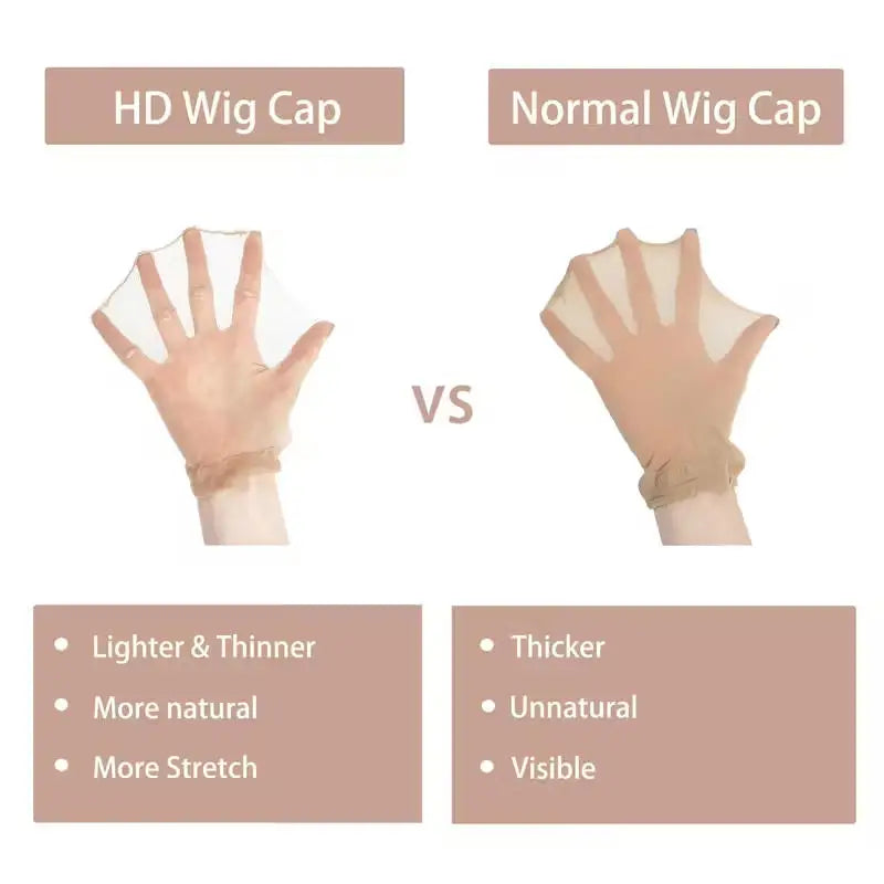 2 bonnets de perruque HD pour femme, adaptés aux perruques Lace Front, bonnets élastiques en nylon de taille moyenne, bonnets de perruque marron clair