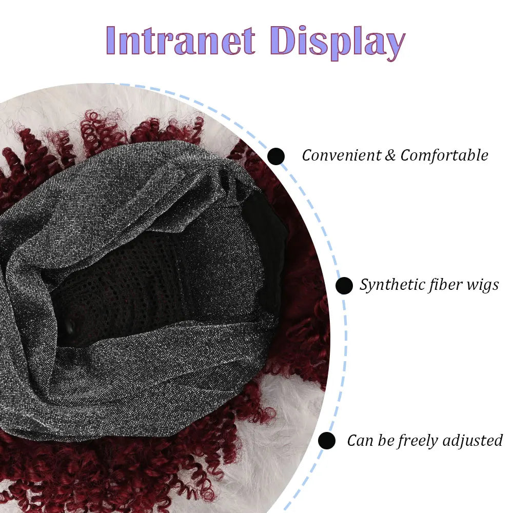 Wine Red Headband Wig