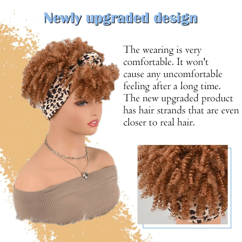 Peluca de diadema afro