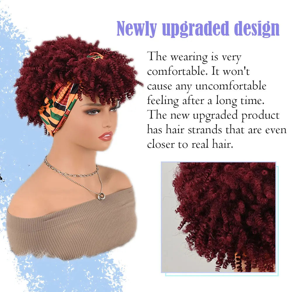 Headband Afro Curly Wig