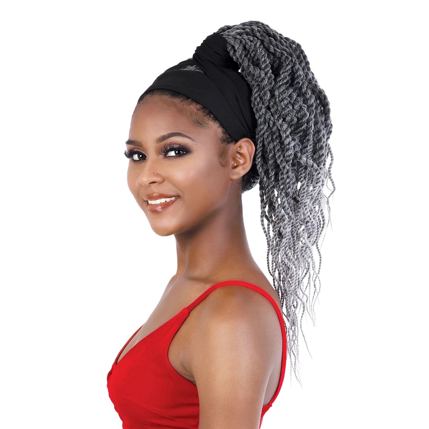 Motown Tress Synthetic Seduction Quick Wrap con diadema Peluca WRAP.SN24W Senegal Twist Wavy 24"