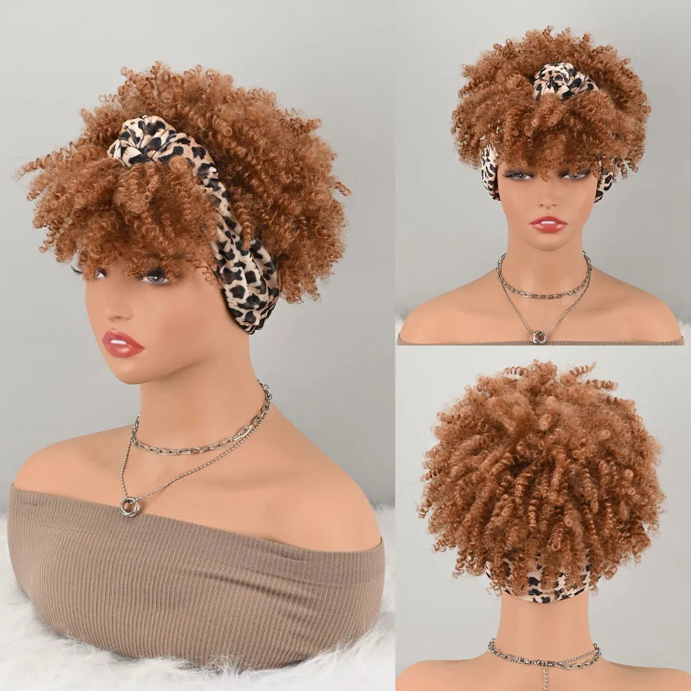 Headband Afro Curly Wig