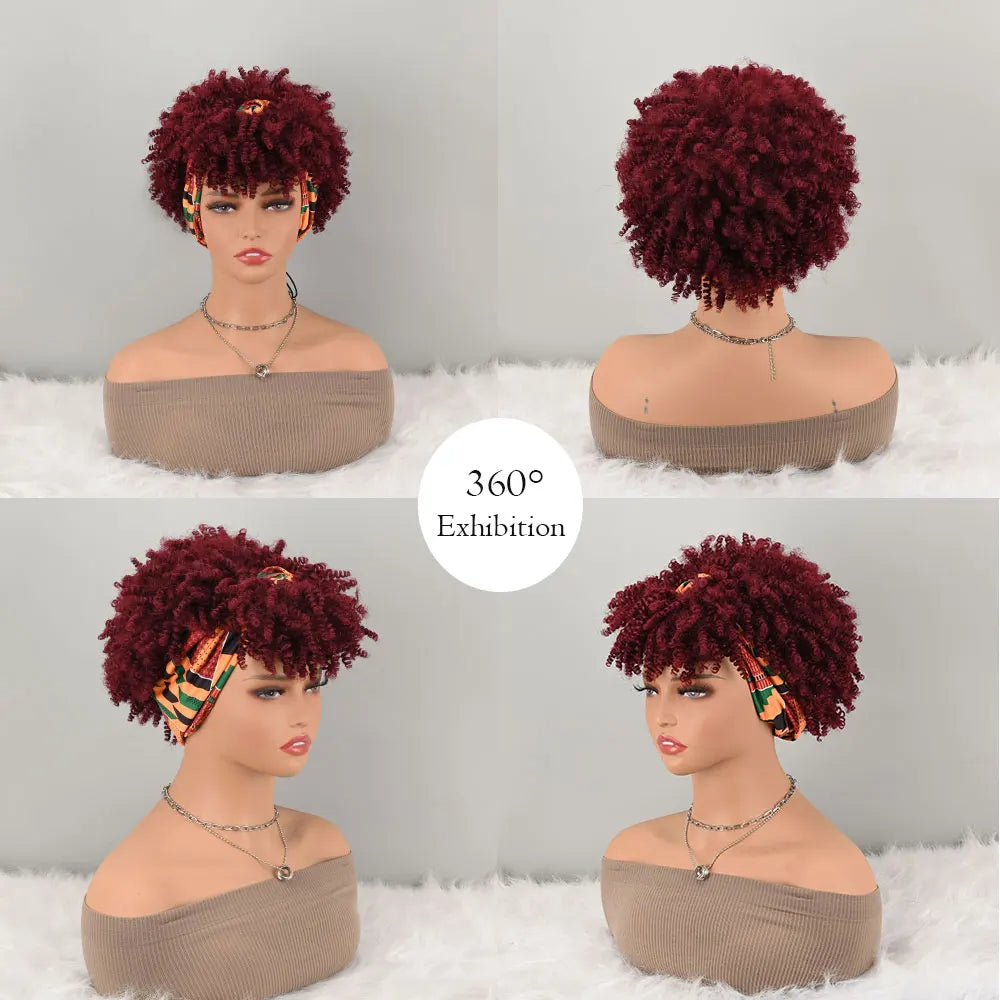 Headband Afro Curly Wig