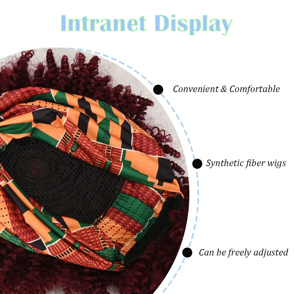 Headband Afro Curly Wig