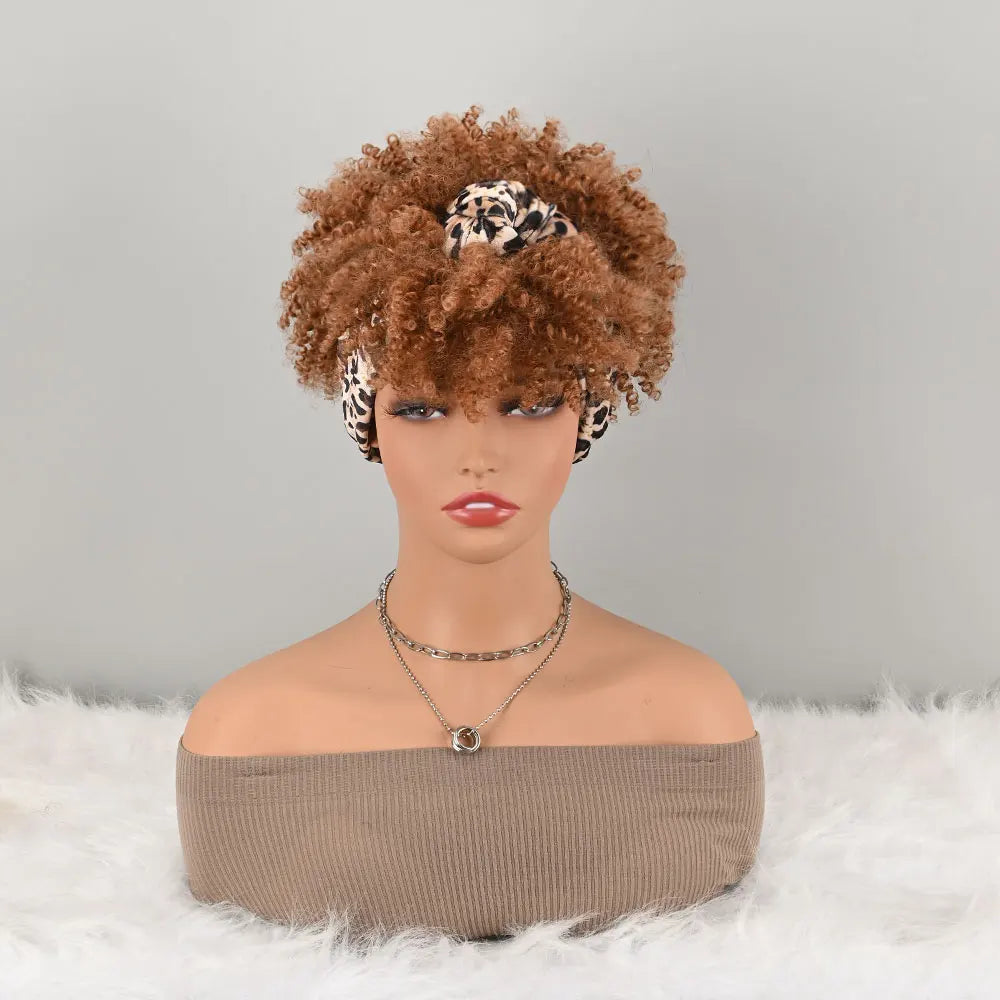 Peluca de diadema afro