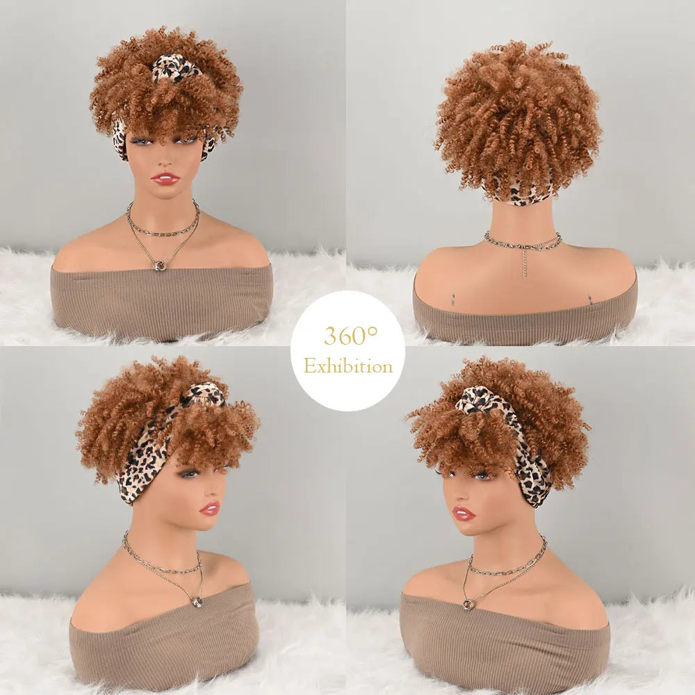 Peluca de diadema afro
