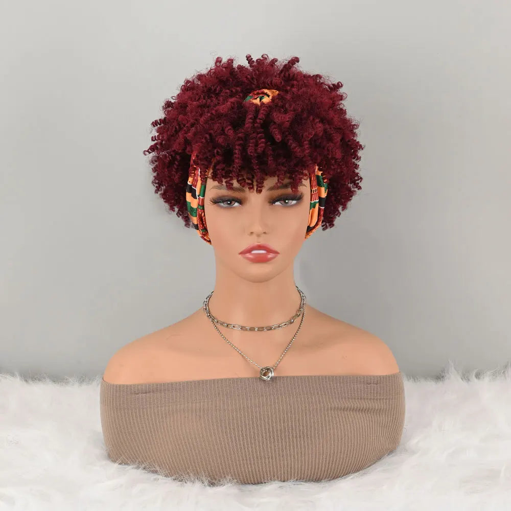 Headband Afro Curly Wig