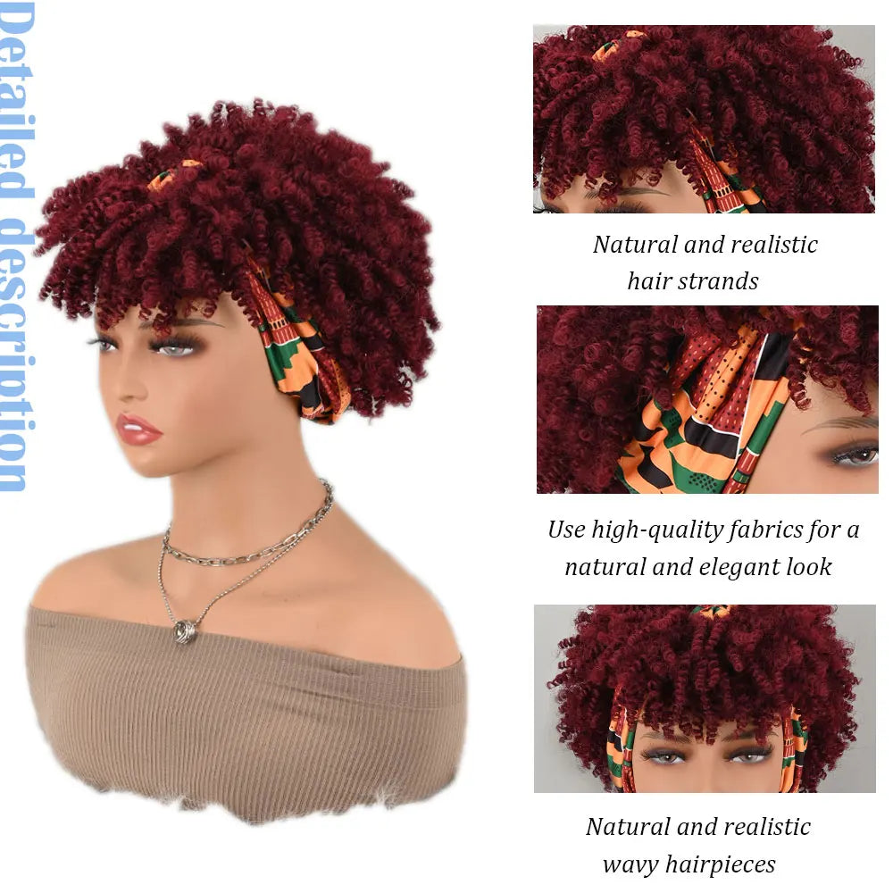 Headband Afro Curly Wig