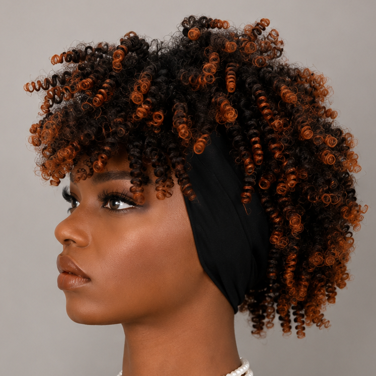 Curly Headband Wig with Bangs