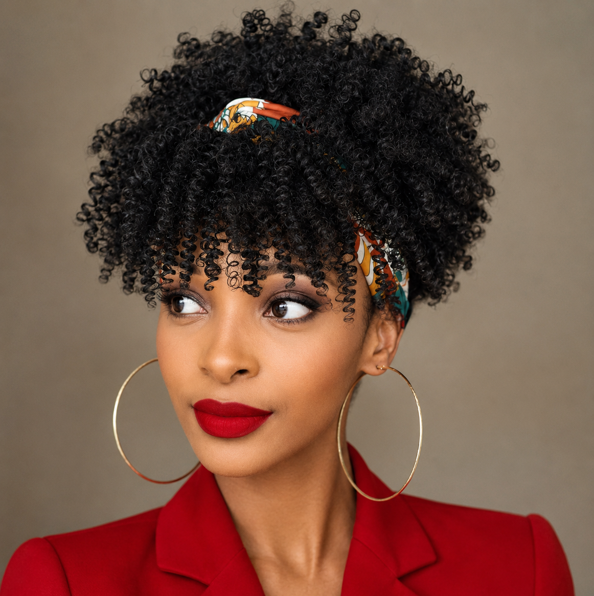 Black Headband Afro Wig