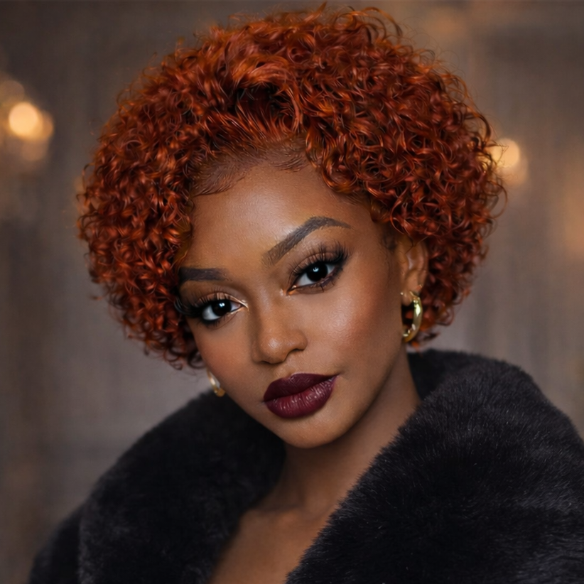 13x1 Curly Pixie Wig