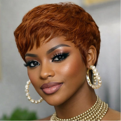 Burgunder Pixie Parykk