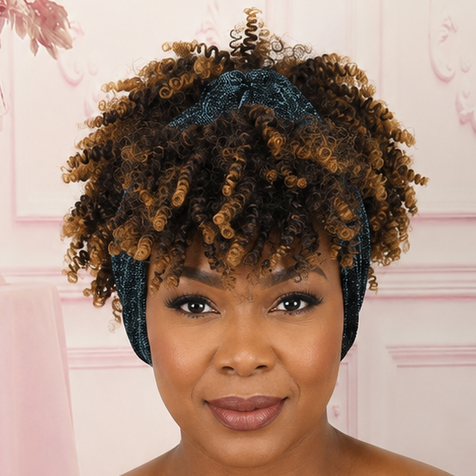 Red Afro Curly Headband Wig
