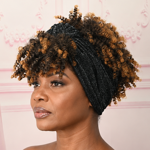 Red Afro Curly Headband Wig