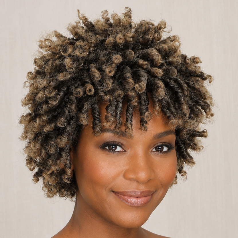Short Afro Faux Locs Wig