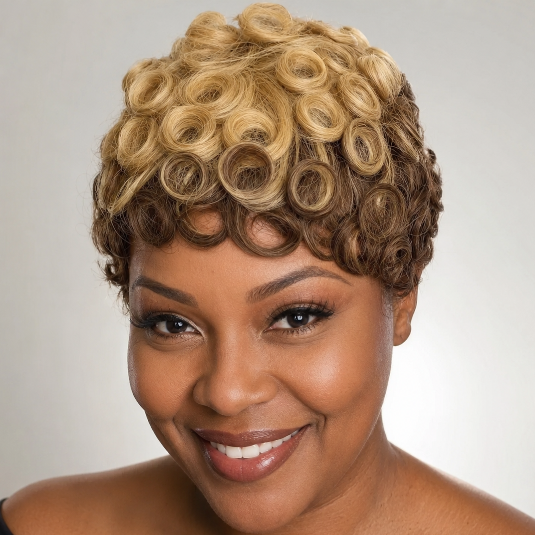 P4/27 Curly Pixie Wig