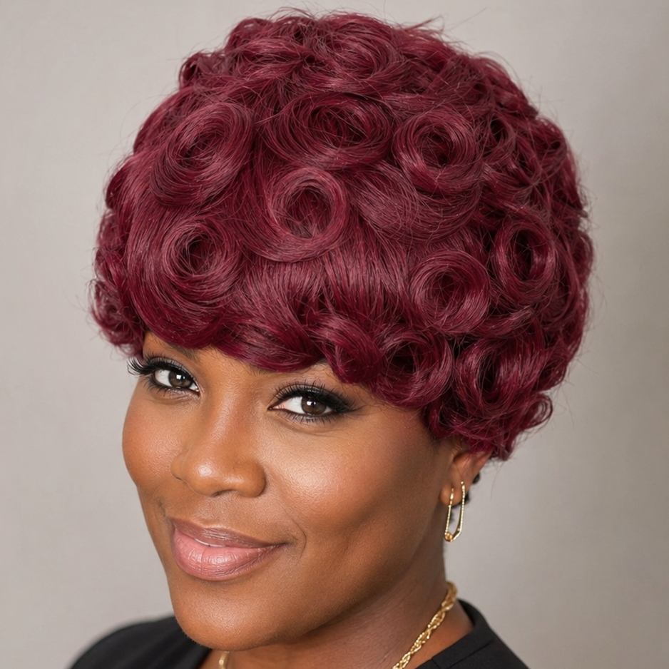 P4/27 Curly Pixie Wig