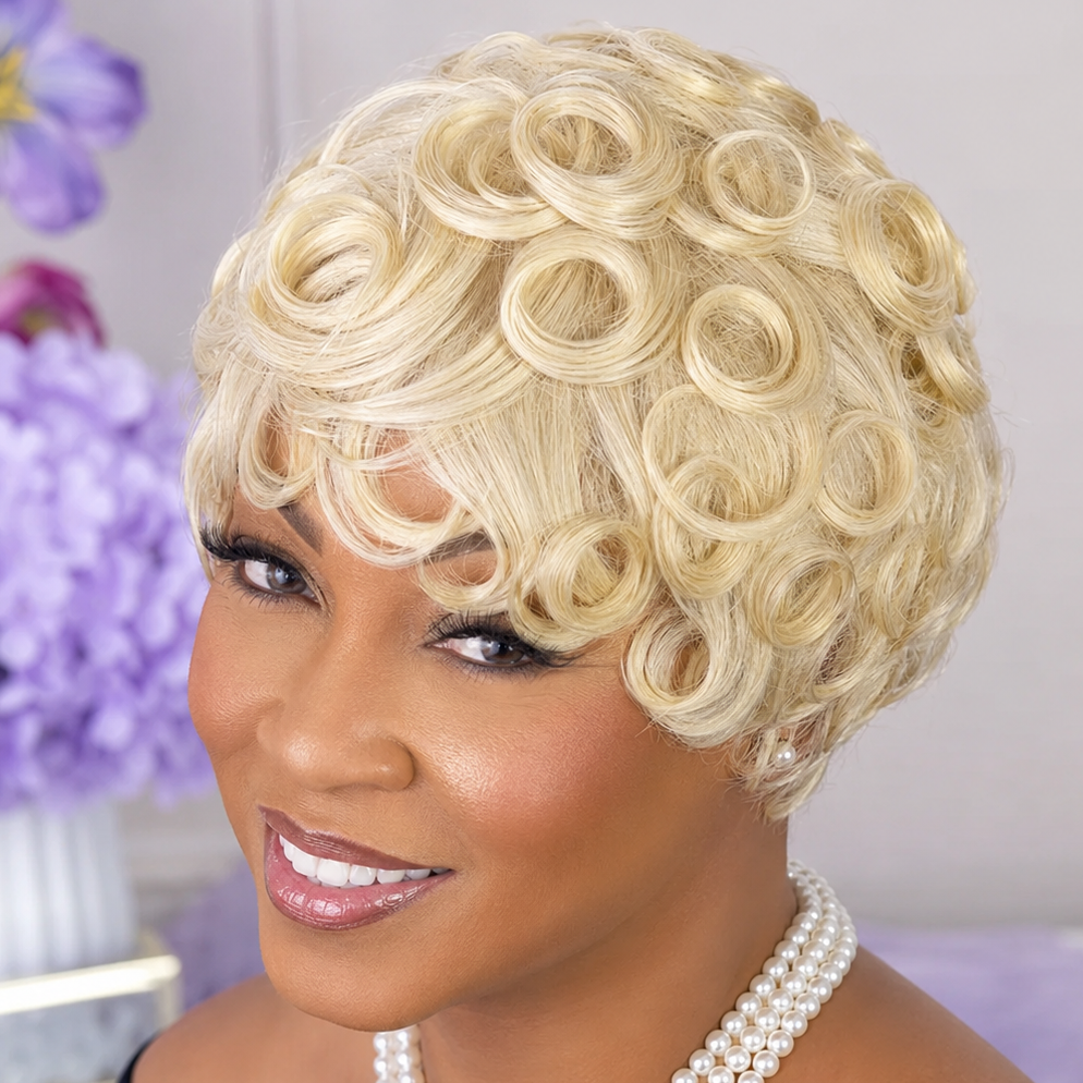 P4/27 Curly Pixie Wig
