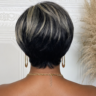 1B/27 Pixie Human Hair Wig