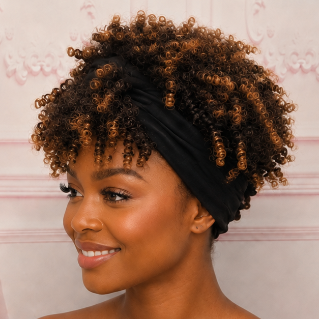 Ombre Brown Curly Headband Wig