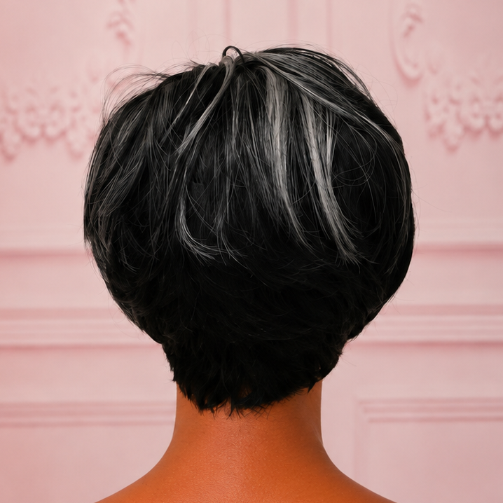 Salt & Pepper Highlight Pixie Wig
