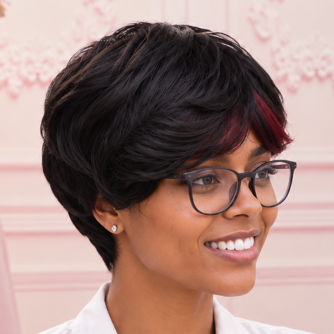 Brown Layered Pixie Wig