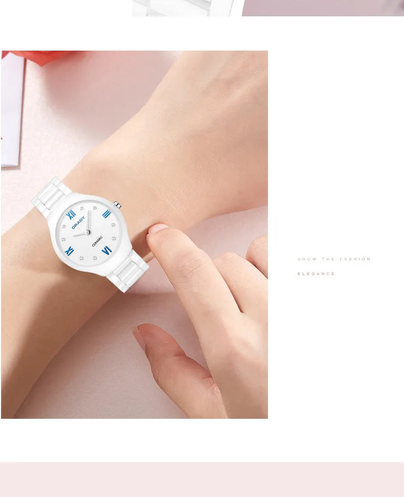 Women’s Luxury Ceramic Quartz Watch – Elegant, Modern & Perfect for Gifting
