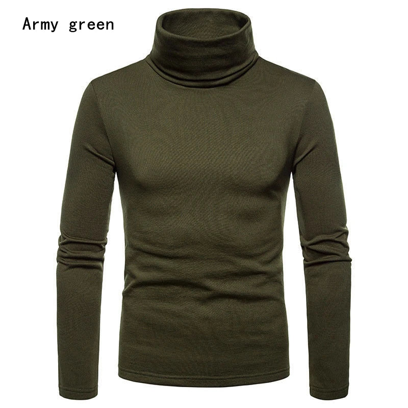 Suéteres de cuello alto para hombre otoño invierno, térmicos informales, de manga larga, ajustados, básicos elásticos, sudadera y jersey