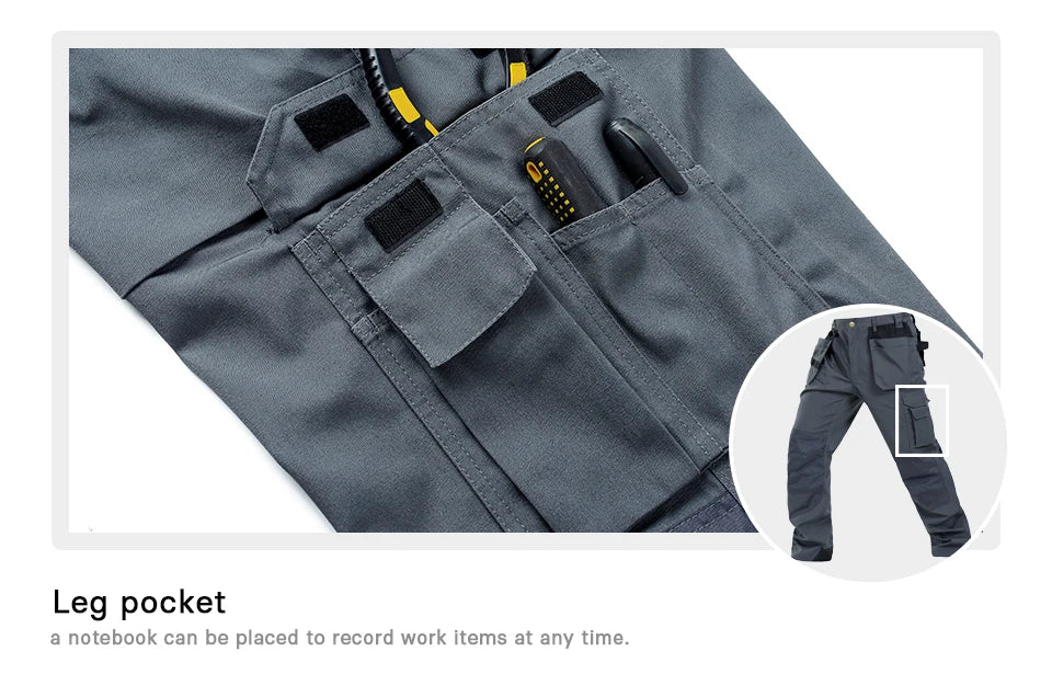 Pantalones de trabajo de hombre Craftsman, nuevos, de alta calidad, con múltiples bolsillos, pantalones de trabajo, ropa de trabajo de mecánico