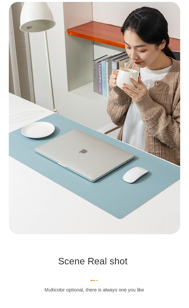 hvit musematte bærbar musematte stor spilling vanntett sklisikker PU semsket skinn skrivebordsmatte datatastatur skrivebordsmatte matter