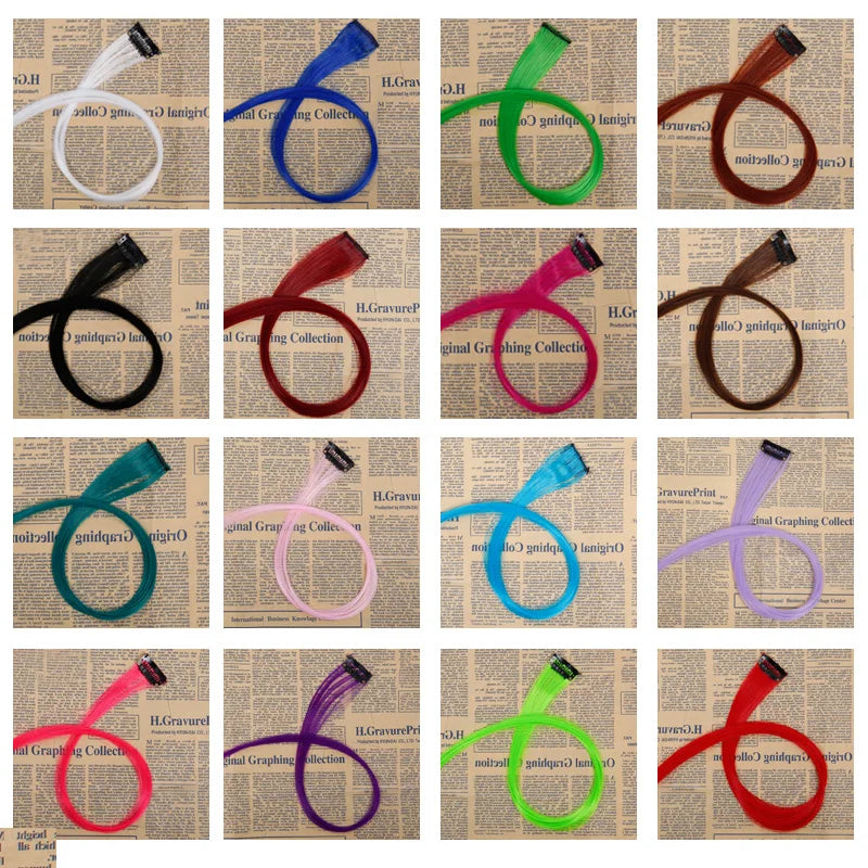 Allaosify Syntetisk Hårforlengelse Lang Rett Klipp I Hår Falske Parykker Klipp I Ett Stykke Rosa Svart Falsk Hårforlengelse