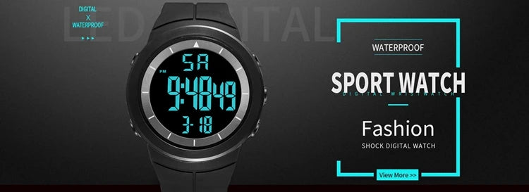 Relojes de hombre Reloj digital impermeable deportivo para hombre Esfera LED grande Moda Caqui Reloj de pulsera militar Reloj Masculino