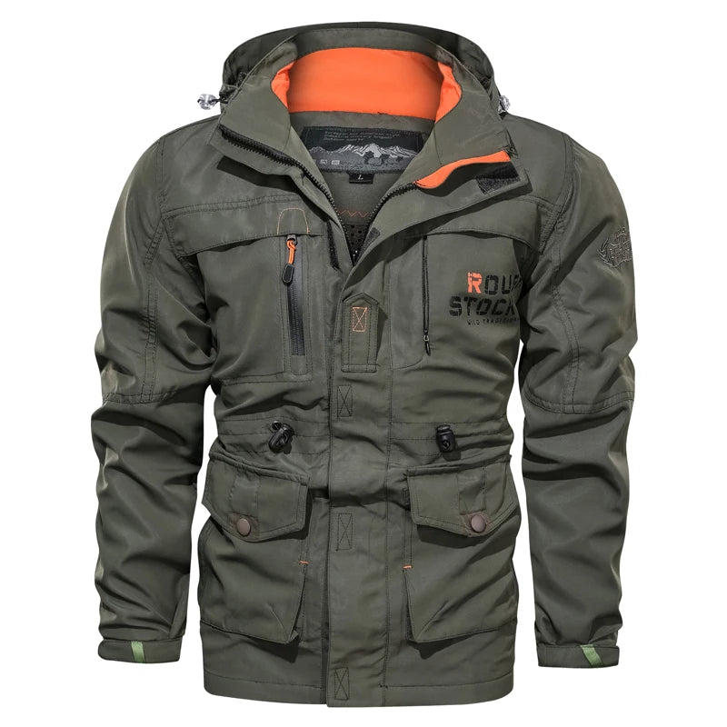 Veste d'extérieur à capuche pour homme, nouvelle collection printemps-automne, décontractée, coupe-vent, pour camping
