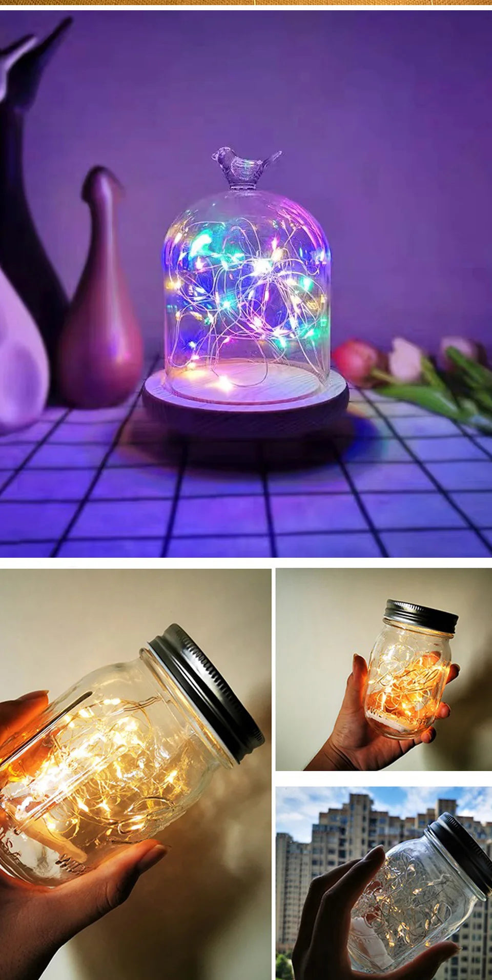 Luces LED de cadena, luz de noche, iluminación navideña, guirnalda de hadas de 1M, 2M, 3M, 5M, luz decorativa para Año Nuevo, boda, fiesta de cumpleaños