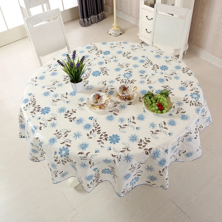 Mantel Redondo Impermeable de PVC, Estampado Floral, Decoración del Hogar, Mantel Antimanchas, Cubremesa de Comedor, Venta al por Mayor