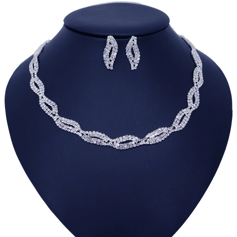 Juego de joyas de cristal con diamantes de imitación – Lujoso, brillante y perfecto para novias