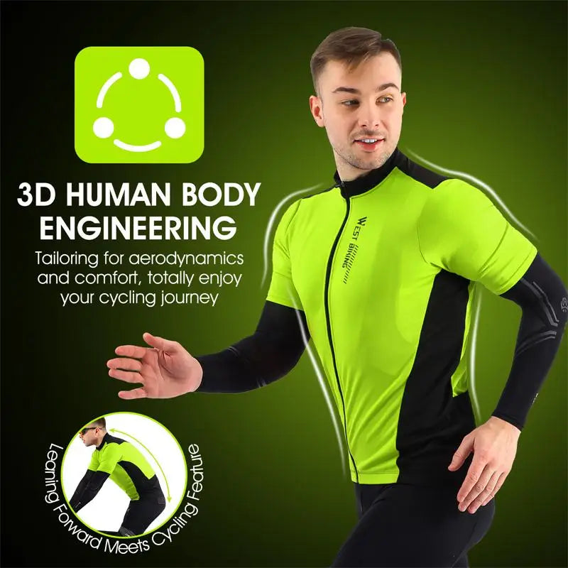 WEST BIKING XS-XXXL Maillot de Ciclismo de Verano Transpirable para Hombre, de Equipo de Competición, Maillot de Bicicleta de Deporte, Camiseta, Ropa, Maillot de Ciclismo de Manga Corta