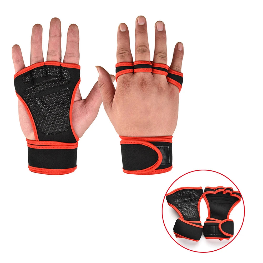 Guantes de entrenamiento deportivo para hombres y mujeres Guantes de gimnasio para hacer ejercicio, culturismo, levantamiento de pesas, protectores de palma y muñeca