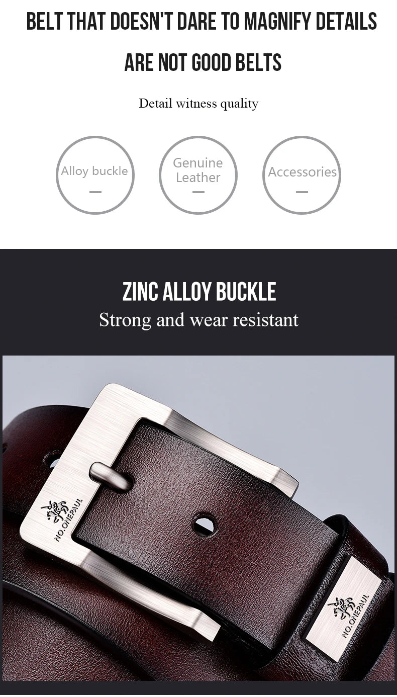 Cinturón de cuero para hombre de alta calidad con hebilla para vaqueros, informal, de negocios, vaquero, de moda, de diseño, novedad de 2025