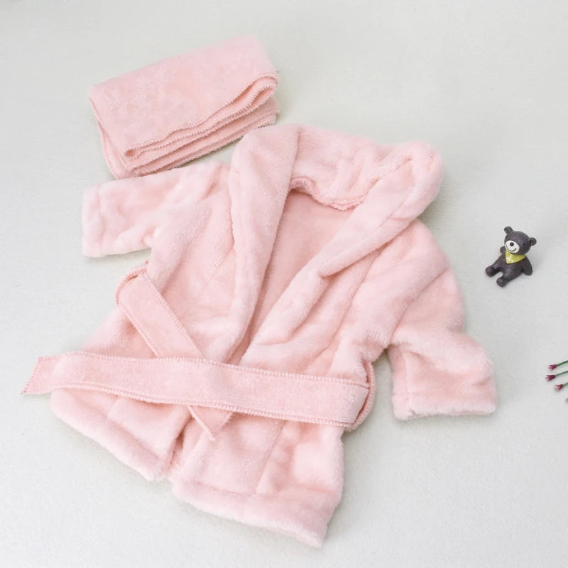Nuevos Albornoces para Bebé Toalla de Baño de Color Sólido Bata de Bebé Cálida con Capucha y Cinturón Accesorios de Fotografía para Recién Nacidos Accesorios para Sesiones de Fotos de Bebés