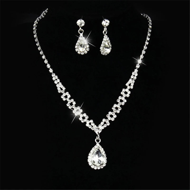 Water Drop Rhinestone Jewelry Set – Elegant, Sparkling & Perfect for Weddings